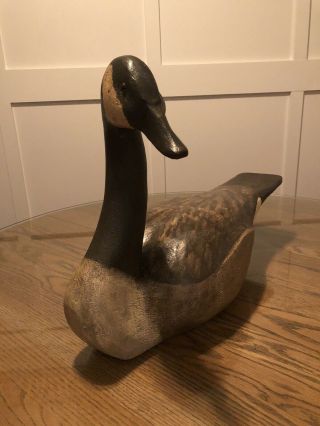 Carved Goose Decoy By Mark Buck.  Signed And Dated 1987