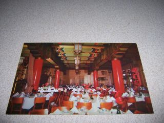 1950s Interior,  Wo Fat Restaurant Dining Room,  Honolulu Hi.  Vtg Postcard