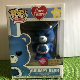 Funko Pop Care Bears Grumpy Bear 353 Flocked Boxlunch Exclusive