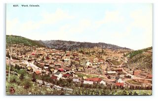 Vintage Postcard Aerial View Ward Colorado Boulder County E12
