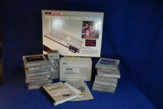 Vintage Timex Sinclair 2068 Personal Color Computer With Tape,  Joy Stick,  Games