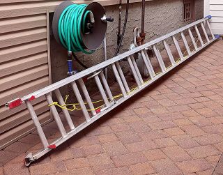 Vintage 28 Ft.  Aluminum Heavy Duty Extension Ladder Usa Made