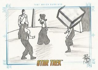 Star Trek Tos Portfolio Prints - Brian Kong " That Which Survives " Sketch Card