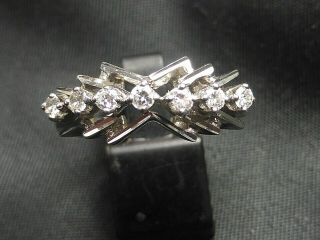 Vintage Secondhand 18ct 18k White Gold 7 Stone Diamond Ring Engagement Occasion