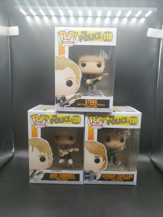 Funko Pop Rocks - The Police - Complete Set Of 3 - Sting / Copeland / Summers