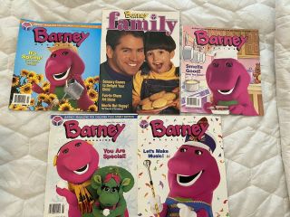 Vintage Barney Magazines Set Of 4 1995 And 1996 & Barney Family Issue 1995 Euc