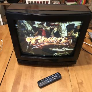 Vintage 19 " Rca Wood Grain Crt Curved Tube Retro Gaming Tv With Remote 20 1990