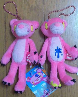 Chax Gp Gloomy Naughty Bear Meet The Pink Panther Plush Mascot Keychain Set Of 2