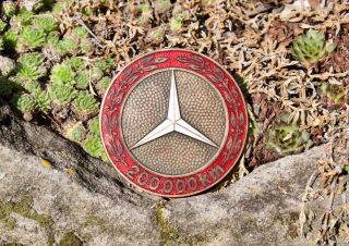 Vintage Enamel Automobile Car Club Badge Mercedes Benz 200.  000 Kilometer