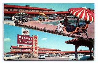 Vintage Postcard Desert Village Motel Fort Worth Texas A10