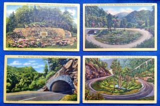 Vintage Post Cards: Great Smoky Mountains Set Of 4 Post Cards