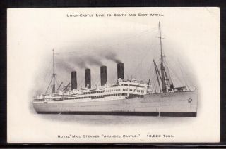 Royal Mail Steamer " Arundel Castle " Vintage Postcard,  Union Castle Line