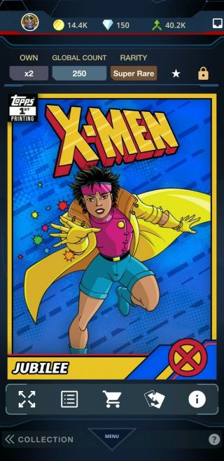 Topps Marvel Collect Digital Retro X - Men 1st Edition Print - Jubilee