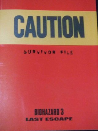 Bio Hazard 3 Survivor File Mini Book Resident Evil Capcom Promo