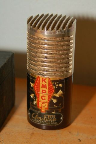 Vintage American Microphone Co.  DR 332 KMPC Radio Station Sticker 