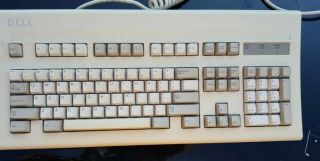 Vintage Dell Ps/2 Keyboard Model At101 Fcc Id Mqde Usa Old Logo