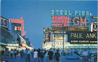 Vintage Chrome Postcard,  The Steel Pier,  Atlantic City,  Jersey