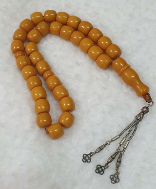 Vintage German Faturan Miscky Islamic Prayer Rosary 33 Beads Tesbih Misbaha 80GR 3