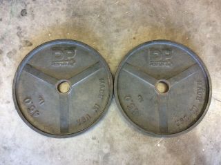 Vintage Dp Fit For Life Weights Plates 2 " Set Of 45 Lb Plates Total Weight 90 Lb