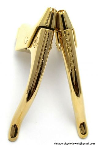 CAMPAGNOLO NUOVO RECORD LEVERS GOLD PLATED Vintage Luxury Race Bike 2