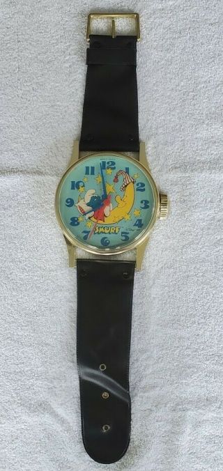 Vintage 1984 Smurf Wrist Watch Wall Clock - Non Running