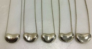 Auth Vintage Tiffany Co Sterling Silver 925 Bean Elsa Peretti Necklace 5pc Set