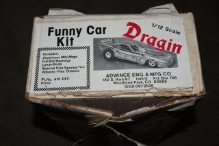 Vintage Advance Engineering 1:12 Dragin Funny Car Bolink,  Mini Mags Wheels