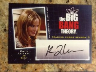 Big Bang Theory Season 5 - Autograph A18 Katie Leclerc As Emily Sc