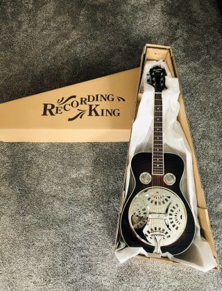 Recording King Rr - 36 - Vs Maxwell Round Neck Resonator Guitar,  Vintage Sunburst