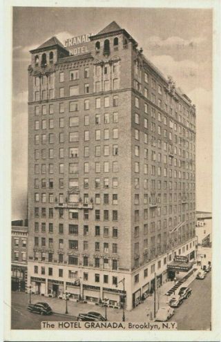 Vintage 1942 Postcard Hotel Granada Brooklyn Ny Nyc