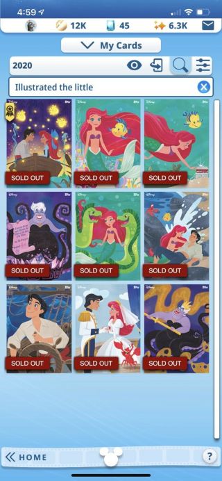 Disney Collect Topps Digital Illustrated Adventures - The Little Mermaid W/award