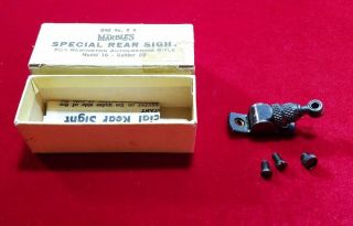 Marbles R9 Tang Peep Sight 4 Remington Model 16 22 Rifles W/ Box Papers & Screws