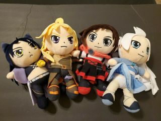 Official Rooster Teeth Rwby Ruby,  Weiss,  Blake & Yang Plush Set Of 4