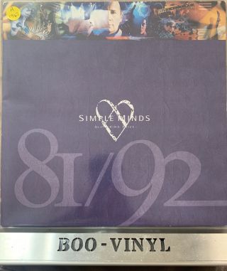 Simple Minds Glittering Prize 81/92 1992 Uk Vinyl Lp Smtv1 Ex,  /ex,
