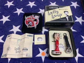 Limited Edition Numbered Fossil Betty Boop Figure,  Watch W/tags &
