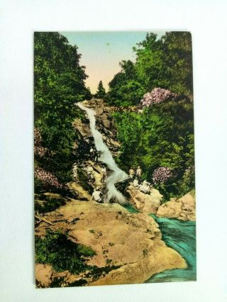 Vintage Postcard Barbecue Falls In White Oak Canyon Shenandoah National Park Va