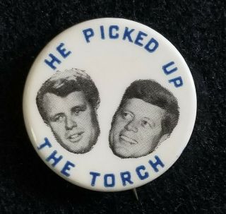 Robert F Kennedy Rfk Bobby John F Kennedy Jfk Pinback Button Pin Badge 1968