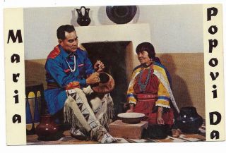 Vintage Native Americana Chrome Postcard Maria Potter San Ildefonso Pueblo Son