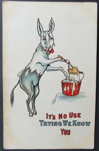 No Use Trying We Know You Vintage Comic Postcard