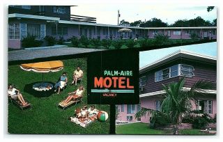 Postcard Palm Aire Motel St Petersburg Florida Fl Saint Pete Vintage Vtg Us 19