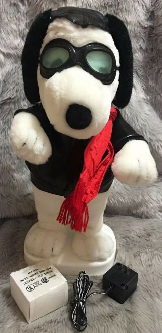 Peanuts Snoopy Wwi Flying Ace Pilot Red Baron Moving Animatronic Dancing Plush