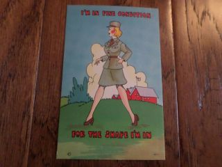 Wwii U.  S Military Comic Postcards Female Wac By Beals Wac Vintage Series