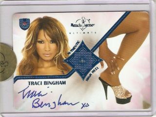 2009 Benchwarmer Ultimate Traci Bingham Double Auto Autograph 1/1 High Heel Card