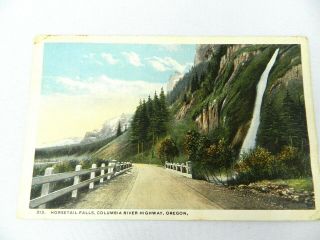 Vintage Postcard Horsetail Falls Columbia River Highway Oregon 1919