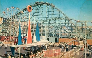 Roller Coaster,  Pacific Ocean Park,  Santa Monica,  California Vintage Postcard