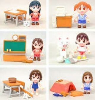 Azumanga Daioh Mini Figure All 6 Types Complete Set 2002 Rare Bandai