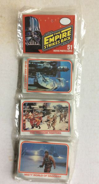 Star Wars Empire Strikes Back Series 1 Trading Card Red 51 Card Strip 1980