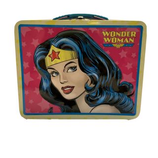 2001 Dc Comics Wonder - Woman 3d Edition Tin Lunch Box By The Tin Box Company