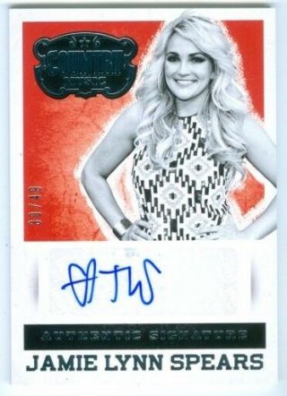 Jamie Lynn Spears " Autograph Card 30/49 " Panini Country Music 2014