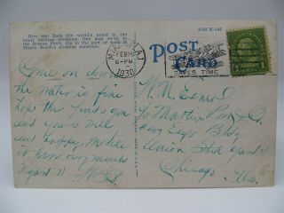 Vintage FLORIDA Postcard - Roman Pool,  Miami Beach - Postmarked 1930 2